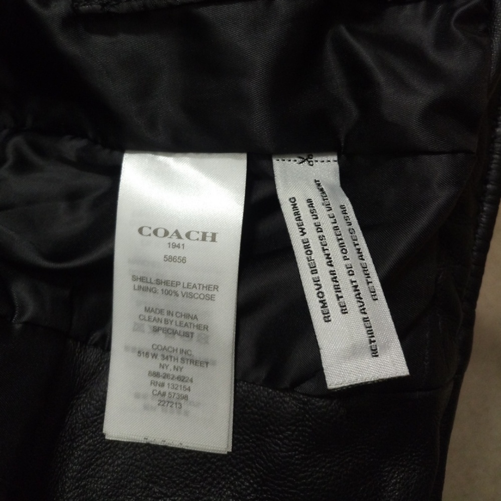 Coach moto leather jacket - Black - Size 2 - Picture 4 of 6